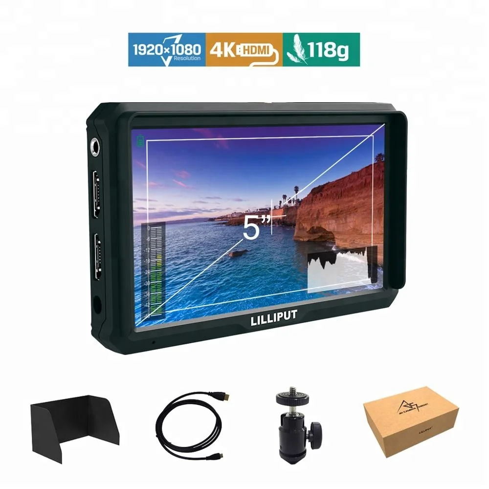 LILLIPUT A5 5 дюймов IPS Full HD небольшого ЖК-камера 4K Экшн-камера HDMI монитор