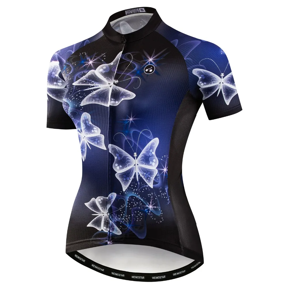 Wholesale Custom Womens Short Sleeve Cycling Jersey ,Girls Bike Short Sleeves with Three Pockets Bicycle Apparel