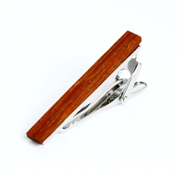 Wooden Tie Clip Silver Wood Tie Bars