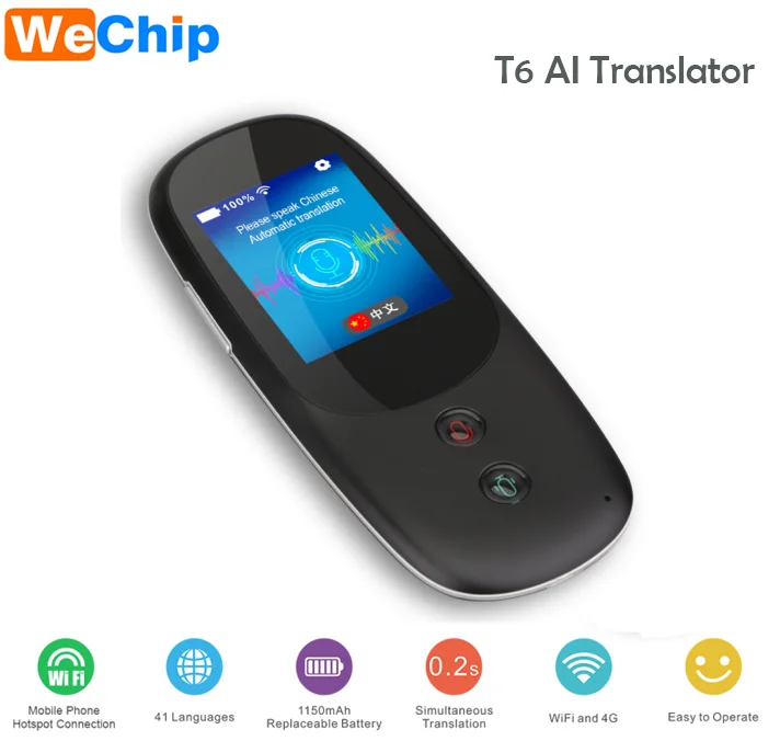  2018 WeChip постоянный Интеллектуальный переводчик с искусственным интеллектом более чем 41