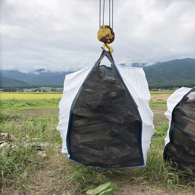 Wholesale Durable Packing Firewood Ventilated Bulk Bag 1000kg Breathable Fibc Big Bag Firewood Bag Mesh Packaging Storage 5:1