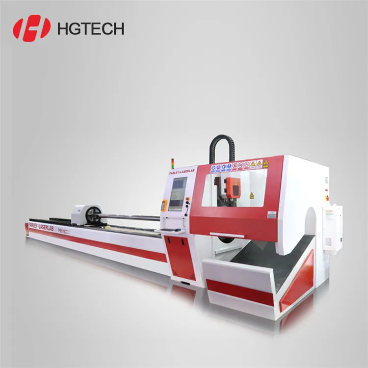 HGTECH lazer 1000w metal pipe laser cutting machine for aluminum copper brass pipe