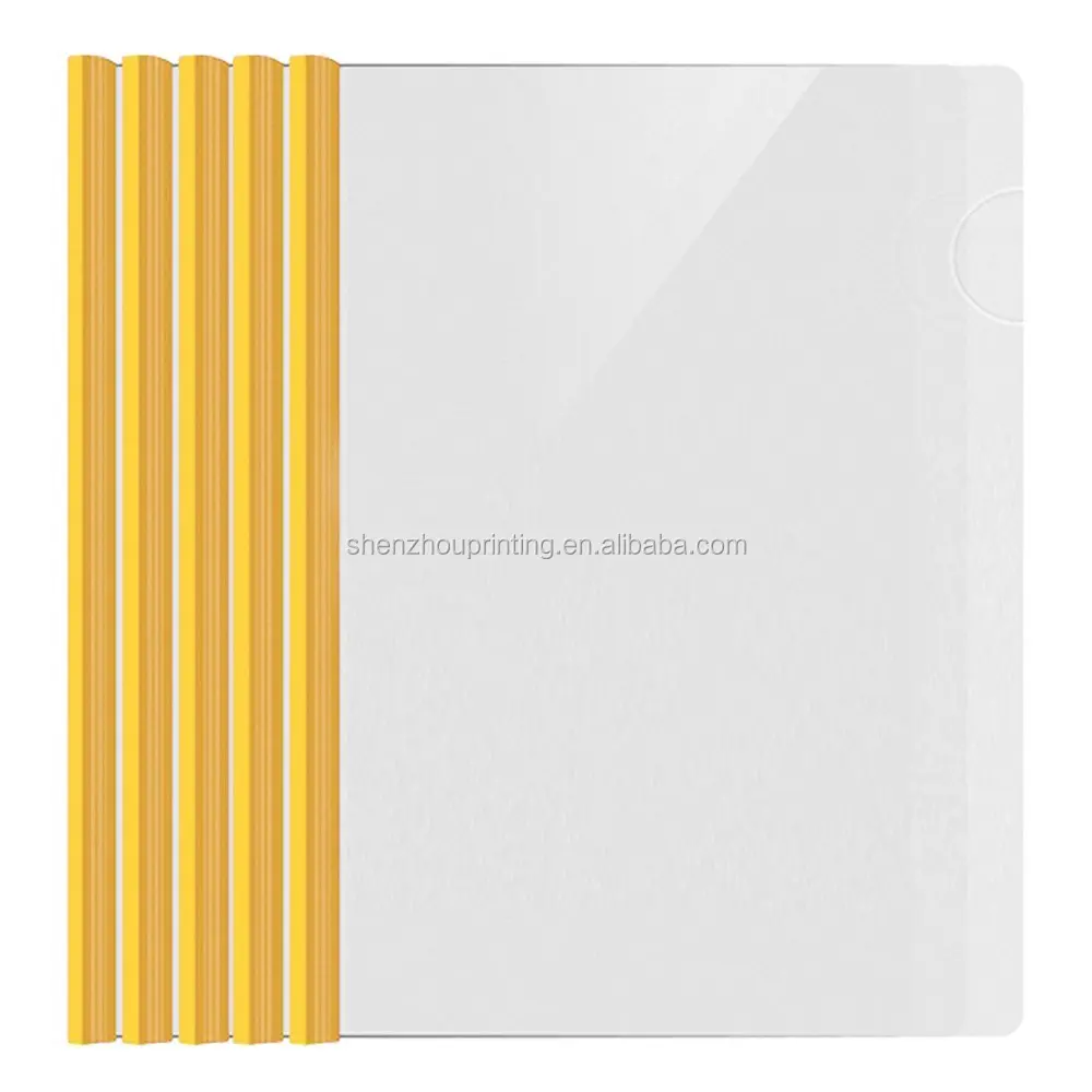 Top quality eco-friendly custom printed durable PP slide binder L shape transparent folders plastic file a4 stick