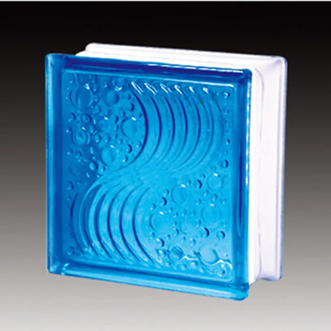 Blue Lattice Glass Block For Decorative Wall With High Quality