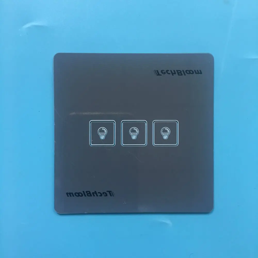 Tempered Glass Touch Panel 3 Gang Wifi Remote Control Electric Wall Light Switch US Standard for Smart Home System