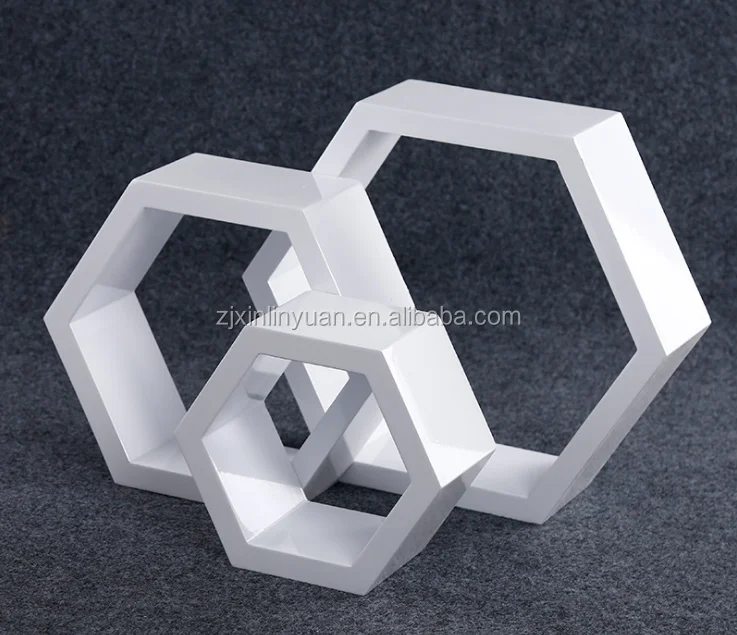 Floating Hexagon Wall decorative Modern Display Shelves