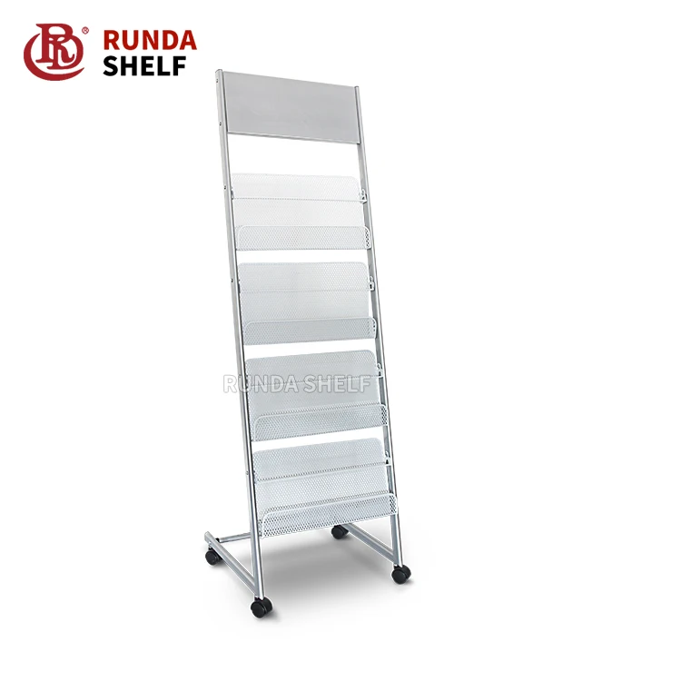 RD-B6 store newspaper metal retail shelf free rotating stand comic book display rack