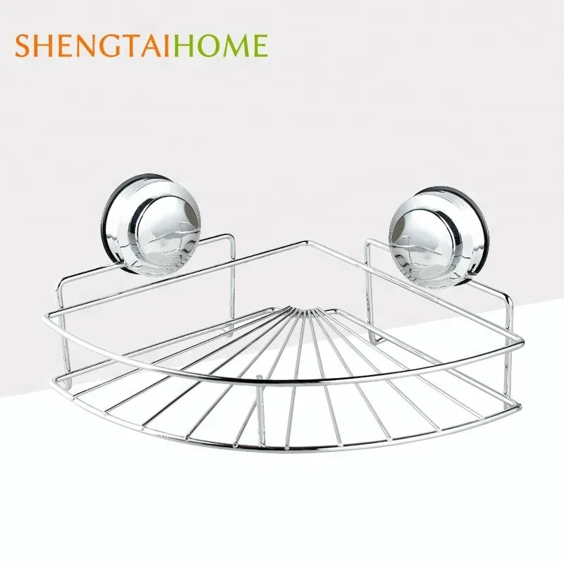 
Bathroom Accessories Double Sucker Triangle Bathroom Storage Shelf 