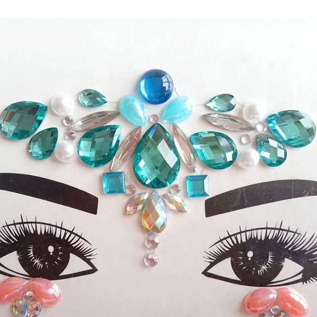 
acrylic face gems body gems jewel adhesive face sticker 