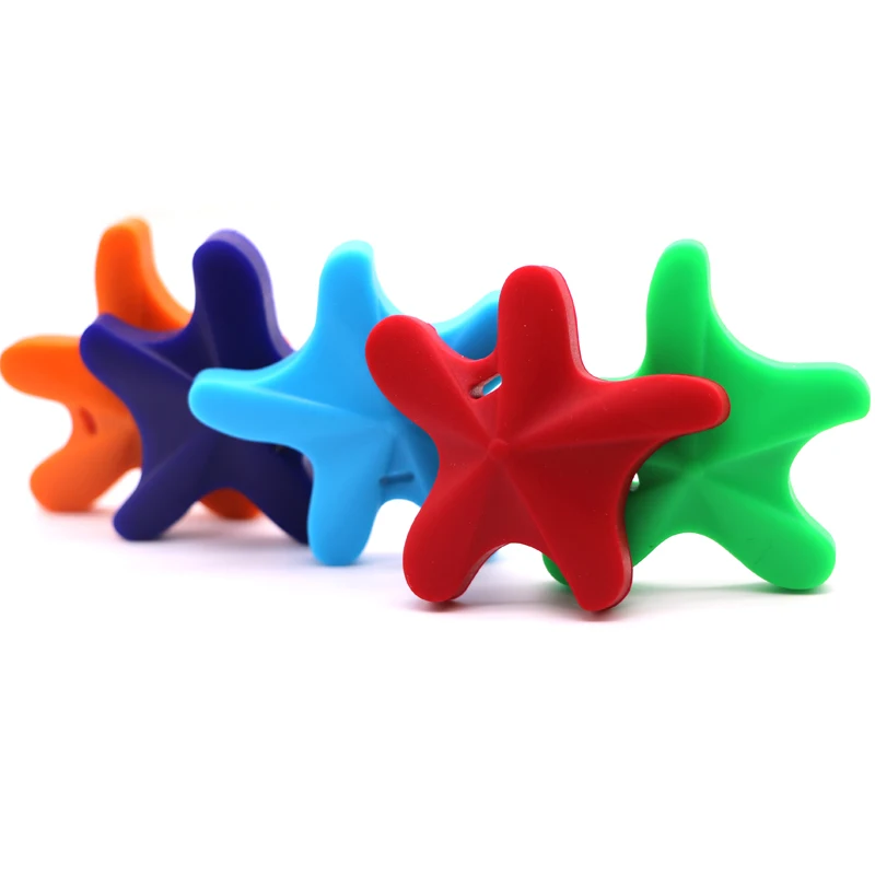 Top Amazon organic baby toys teether for teething nursing Fish and Starfish sensory necklace Silicone Toy for Kids