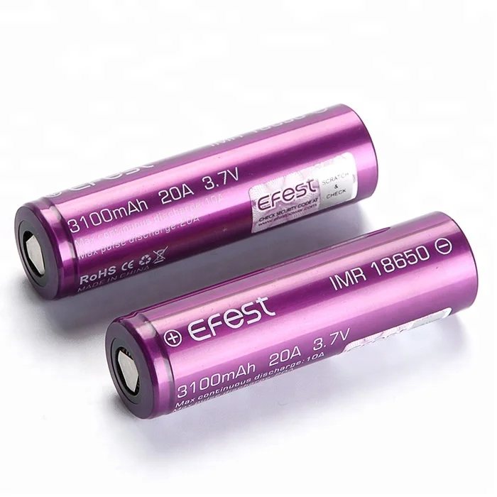 
Imr Efest 18650 3100Mah 20A High Drain 3.7V Rechargeable Battery Best Sales 