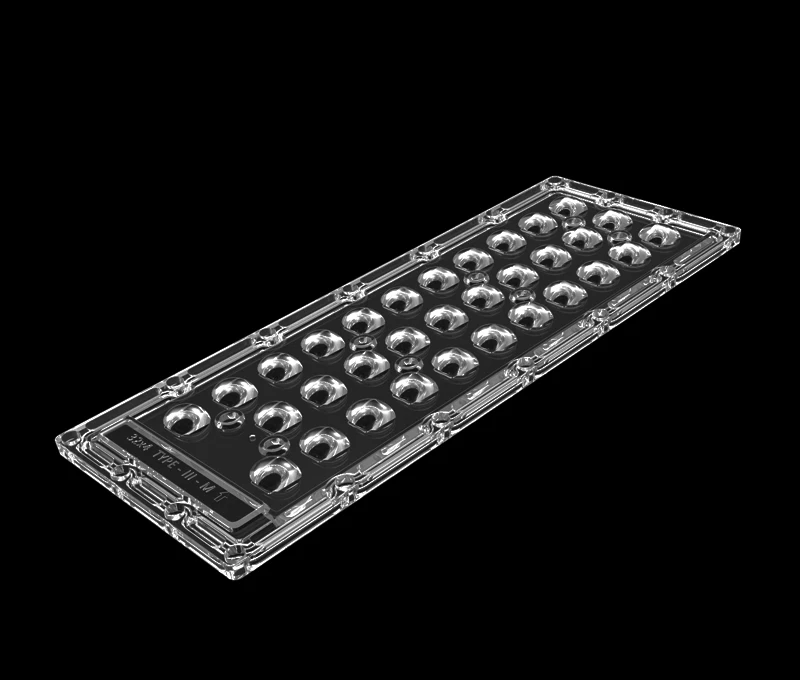 32*4 led PC street light lens Type-II beam angle for outdoor road lighting