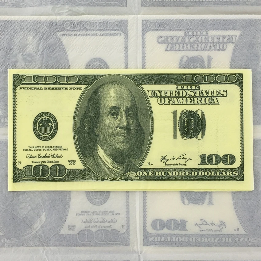 Dollar Bill Money Printed Paper Napkins Tissues