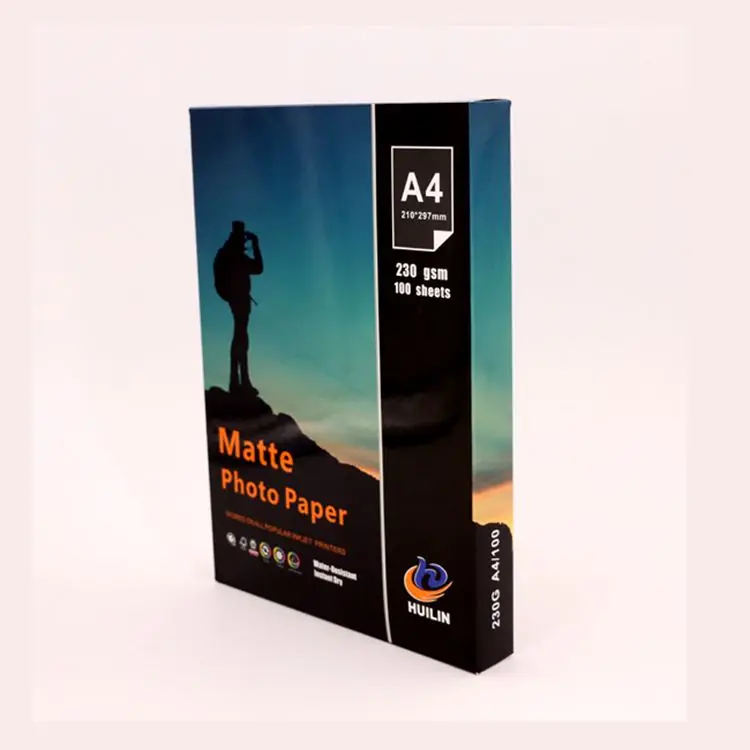 Premium Luminous Full Color Premium Bright White Waterproof  Factory Supply a4 size Glossy Matte inkjet photo Paper