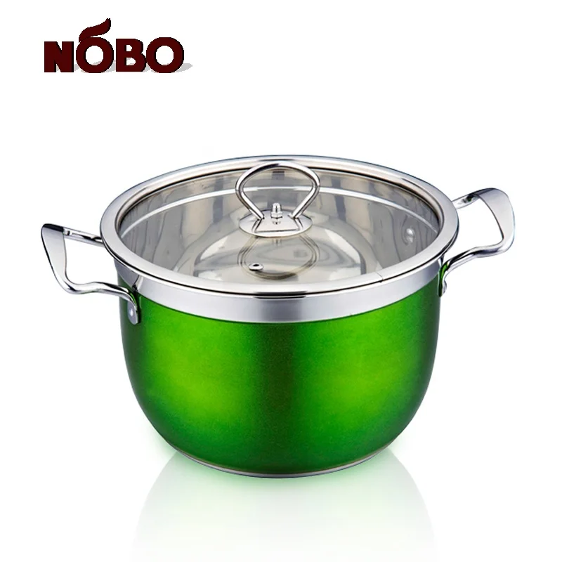 Set of 10 Double Bottom Soup Stock Pot Stainless Steel Royal Kitchen Cookware