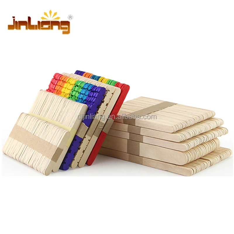 Factory branded food grade popsicle stick and wholesale wooden ice cream sticks