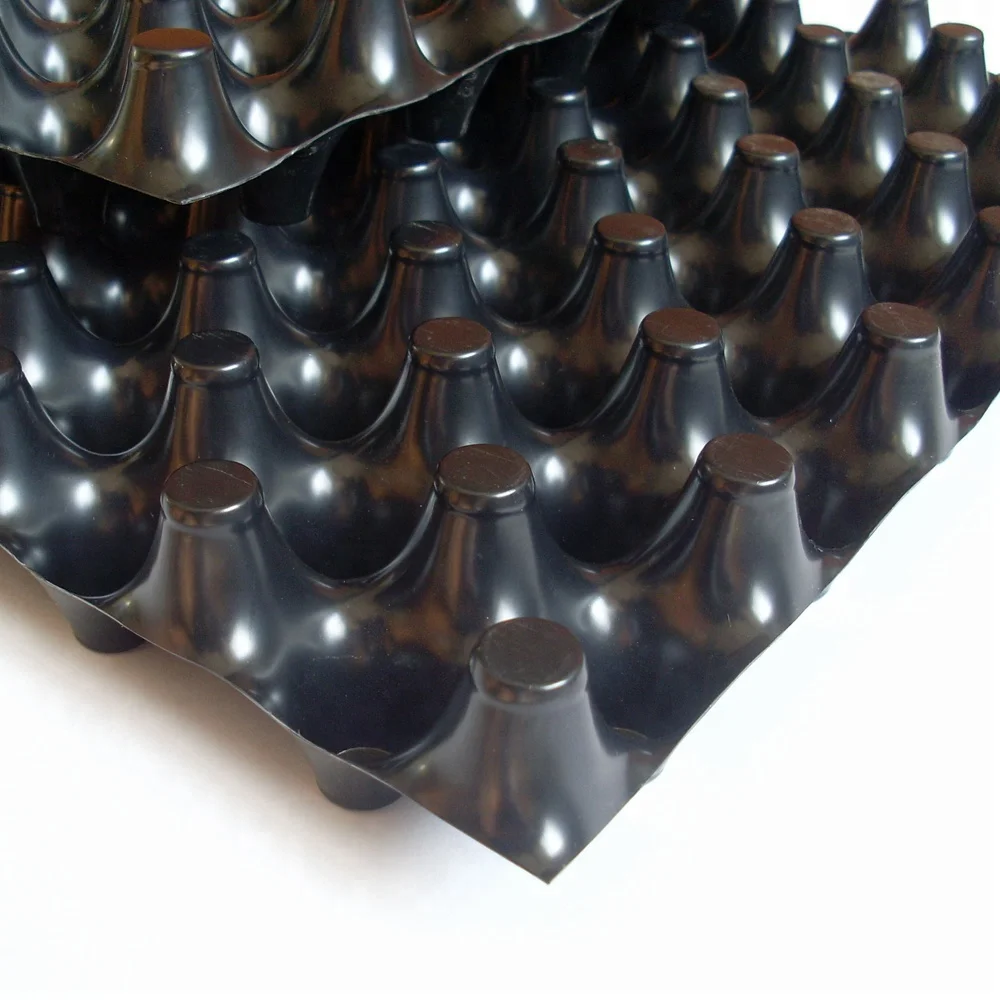 new  PVC perforated dimple composited with geotextile fabric drainage board water storage filter Strip drain