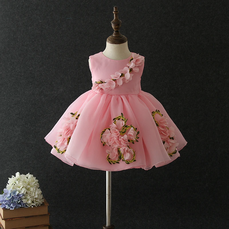 Guangzhou wholesale kids clothing new flowers cotton kid floral dress for 3 year old girls wedding party dresses ball gown