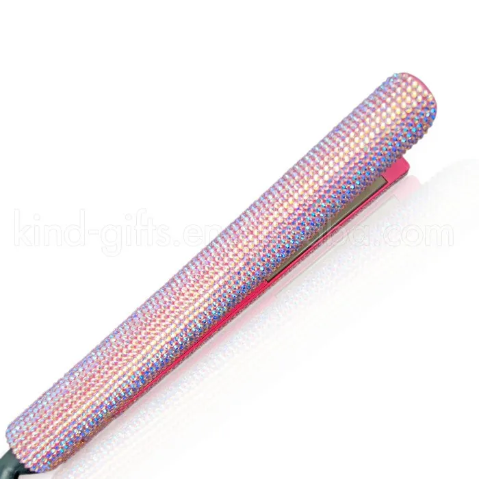 Quite Colorful Diamond Studded Cheap Custom Crystal Bling Hair Straightener Flat Iron