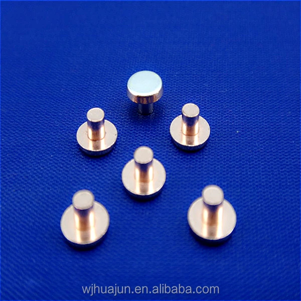 The silver electrical contacts for switch and sockets