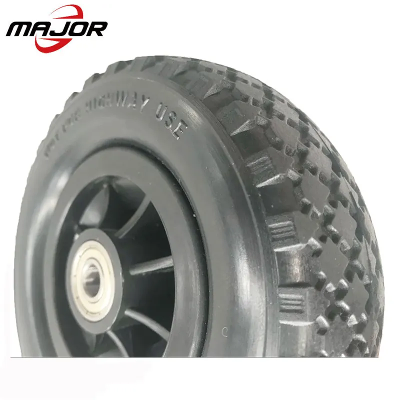 Manufacturers sell 6 inch polyurethane wheel, snack car / wheelchair / site pusher PU foam wheel.