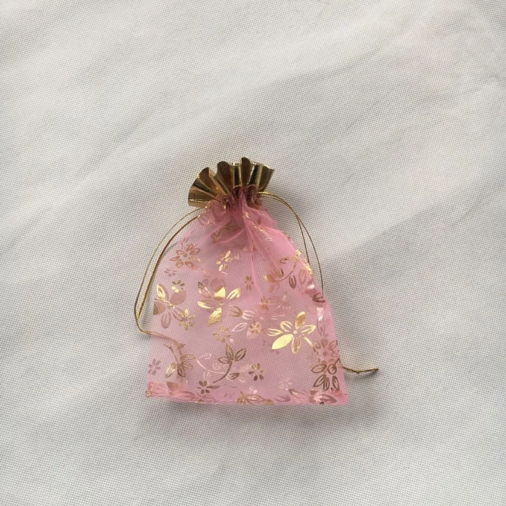 Wholesale custom bronzing printed gauze bag organza jewelry bag