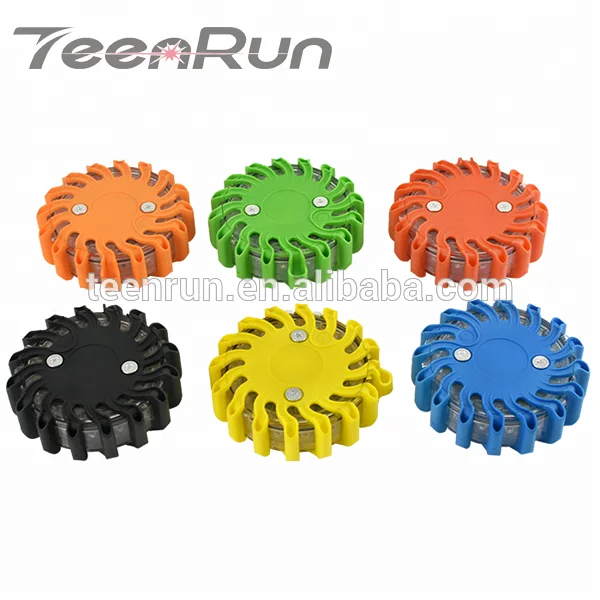 Traffic Warning 16LED Road Emergency Vehicle Flare Safety Portable Flares Flashing LED Warning Light With Magnet