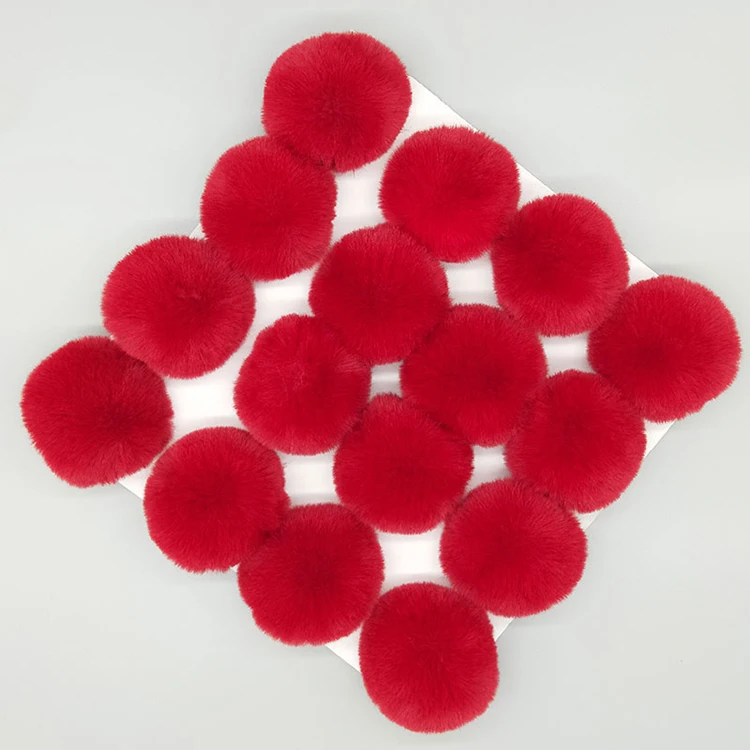 Оптовая продажа с фабрики, подвеска для сумки, пушистый миниатюрный шар из искусственного меха кролика рекс