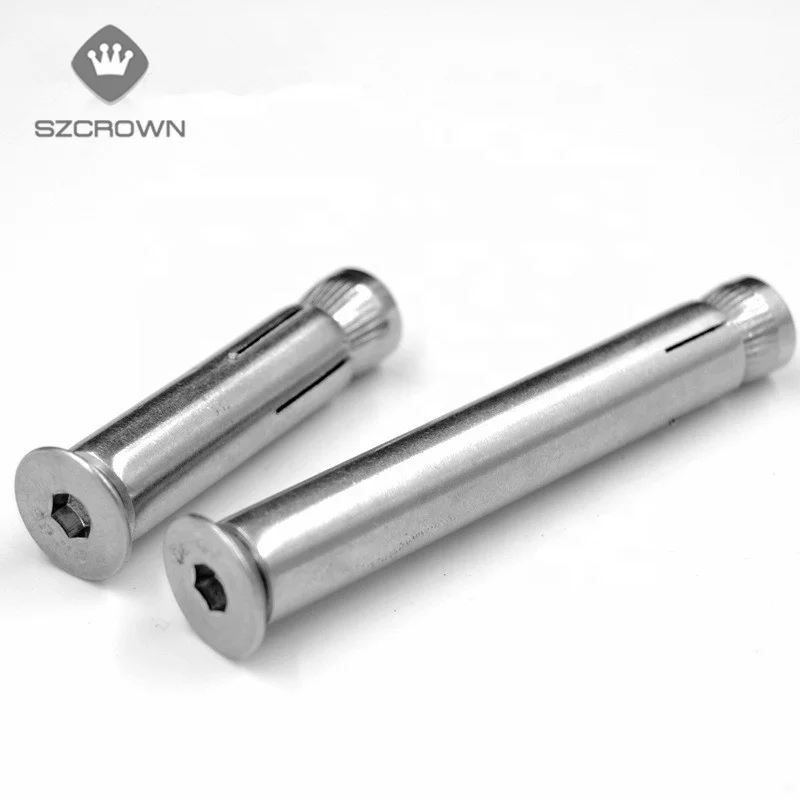 304 stainless steel countersunk head hex inner expansion screw built-in expansion bolt