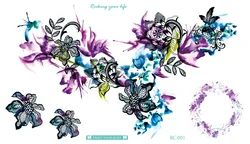 BC 001-305 нагрудная Гирлянда для груди цветок Временная тату-наклейка долговечная водостойкая переводная тату-наклейка