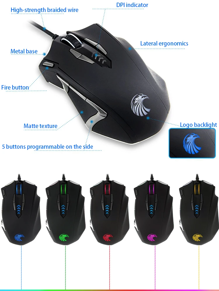 Programmable Z7900 Metal Panel Gaming Gamer Mouse