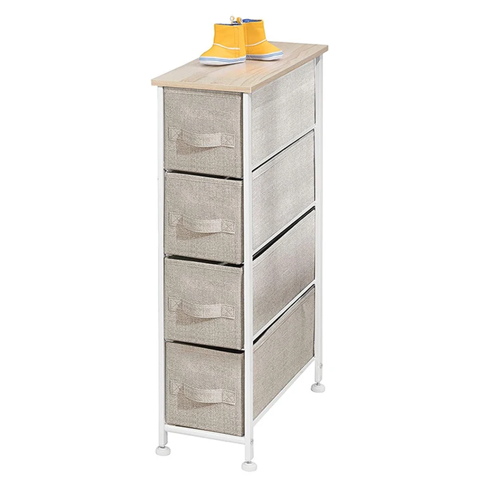 folding removable 4 drawers non woven storage rolling cart organizer