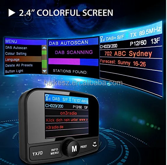 In Car Digital Radio DAB/DAB+ / DAB FM Transmitter Combined With Magnet Antenna Easy to Install And Get Strong Signal