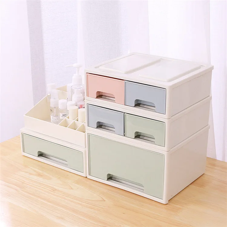 
Factory Price Plastic Cosmetic Storage Box Organizer with drawers for cosmetic  (60769776111)