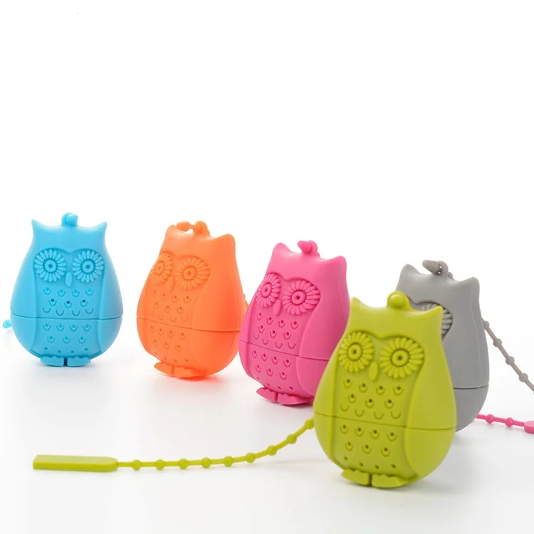 Reusable Cute Animal Shape Tea Infusers Silicone Owl Tea Infusers Strainers