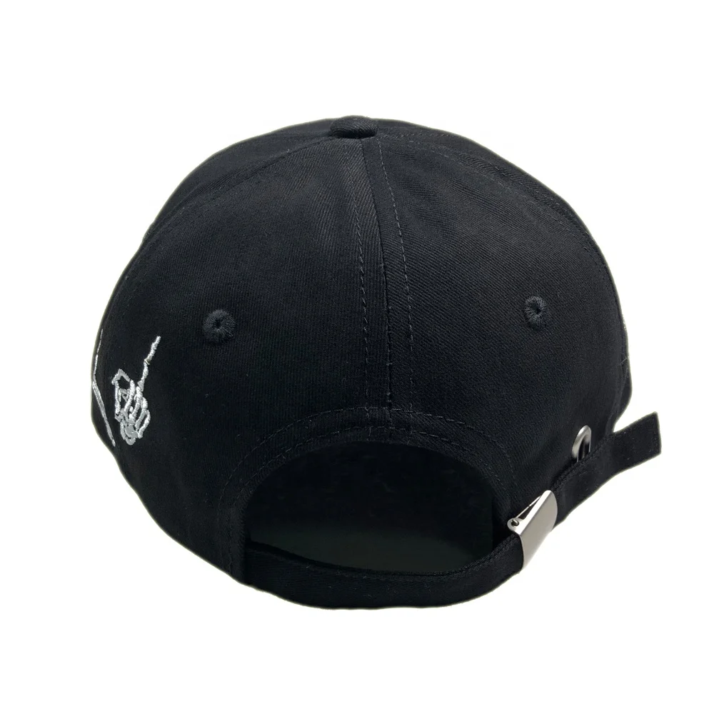 Wholesale high quality 100% black cotton custom logo Embroidery dad cap hat
