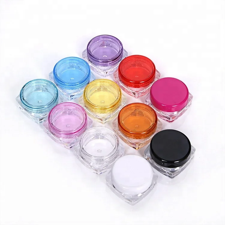 Hot sale 3g 5g mini small cheap empty square cosmetic plastic lotion jar