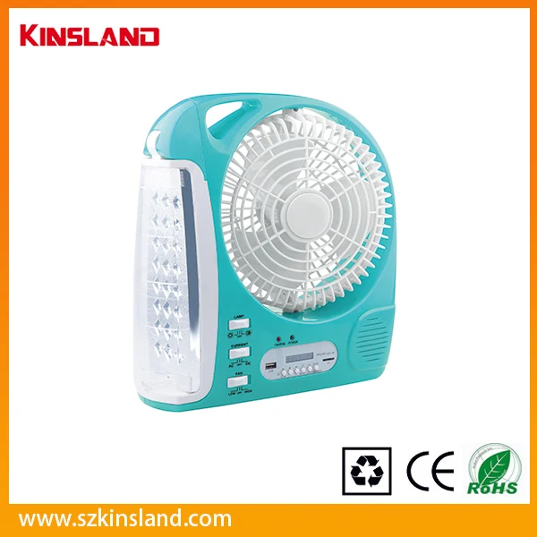 Hot sale 8' Multifunction Rechargeable Fan with LED Light FM Radio