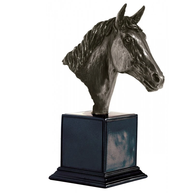 Resin or bronze bust horse sculpture