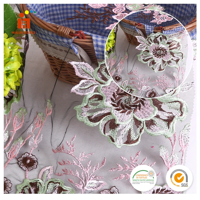 HLPD059 Rope  Innovative Products  Flat Embroidery Mesh 3D Tulle Colorful Lace Fabric