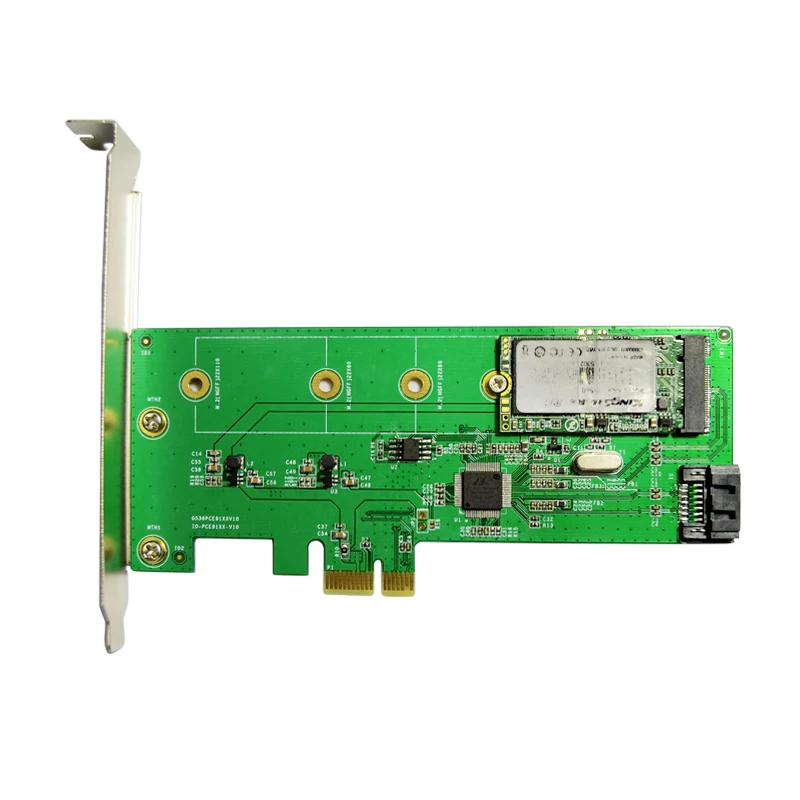 IOCREST PCIe TO M.2(NGFF)+1SATA6G(Hybrid HDD/SSD Hybrid HDD M.2 SATA SDD Controller,Marvell 88se9130 chipset