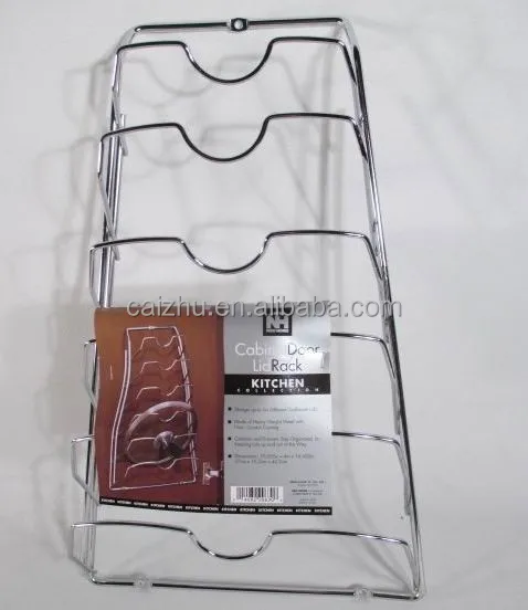Wholesale Metal Kitchen Collection Cabinet Door Mount Pot Lid Rack Pot Lid Holder Pot Cover Racks