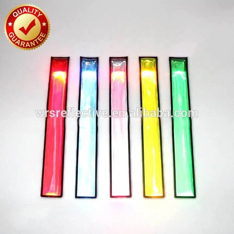 Wholesale Sale Promotion Item Cute Wristband Yellow High Visibility Pvc Slap Wrap Wrist Bracelet Band Reflective Captain Armband