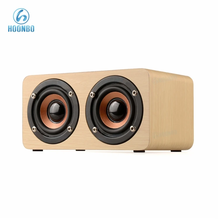 
2018 New Design Hard Wooden Case Super Bass W5 Wireless Speaker 