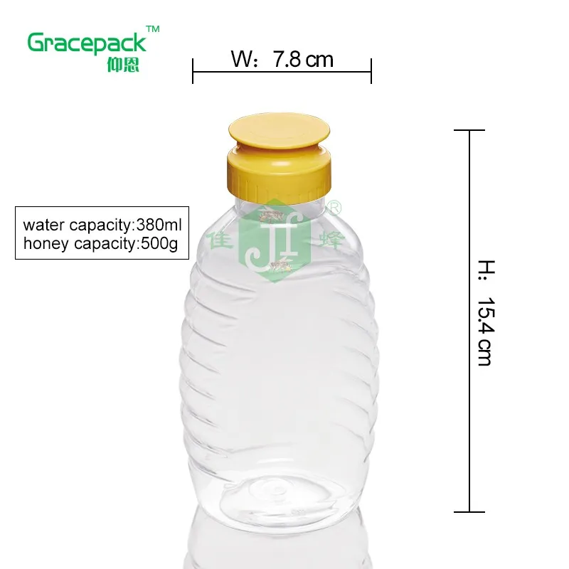 Cheap hot sale empty 500g pet honey squeeze bottle plastic valve cap Mayonnaise/Sauce plastic bottle