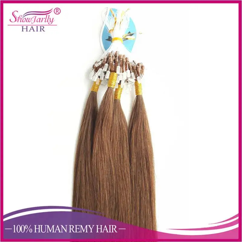 100 кератин наконечником человеческие волосы для наращивания на микро-кольце ссылки волос 30 дюймов Вьетнам микро шарик Пряди человеческих