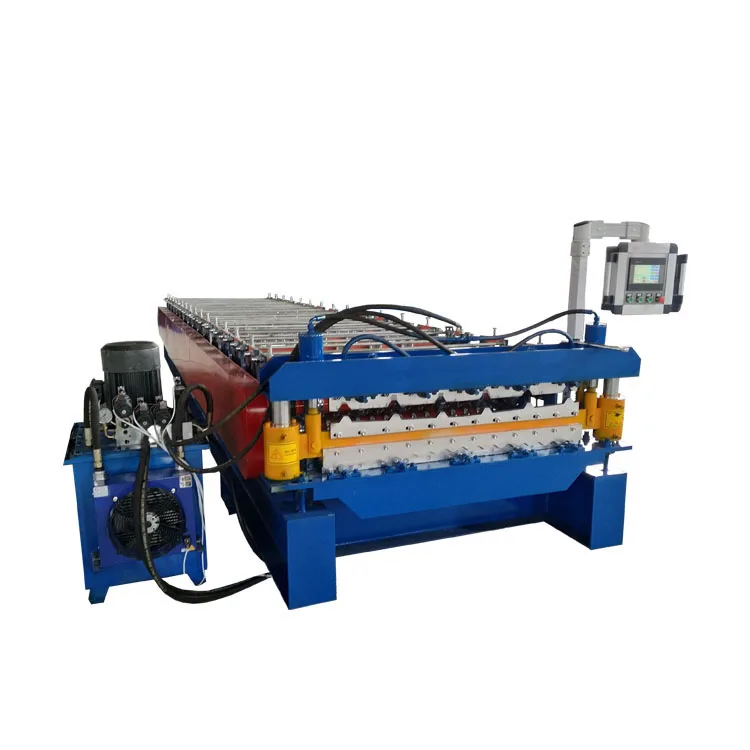 double layered trapezoid wall panel roll forming machine