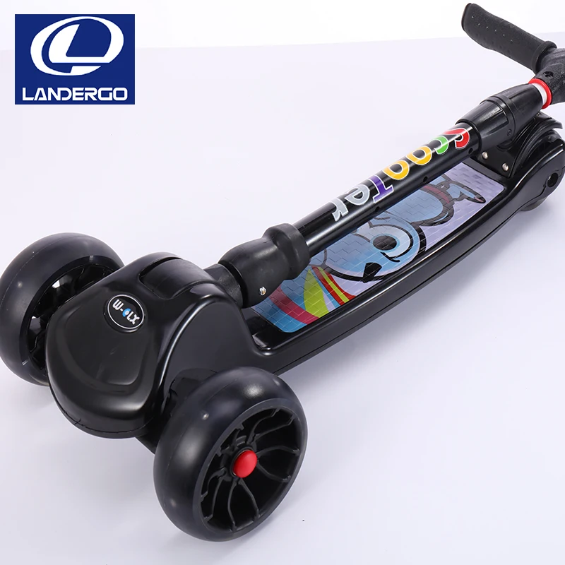 Landergo Three Wheels Scooter Maxi Folding Kick Scooter for Kids Adjustable Handlebar For Age 5-12