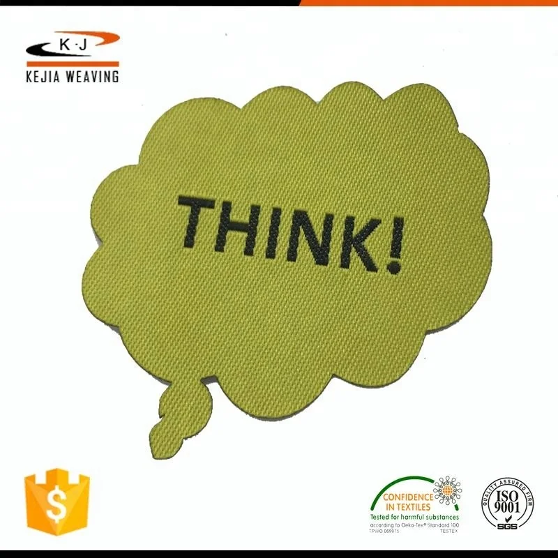 Hotsale Laser Cut Letter Cartoon Sticker Woven Patches for Clothing