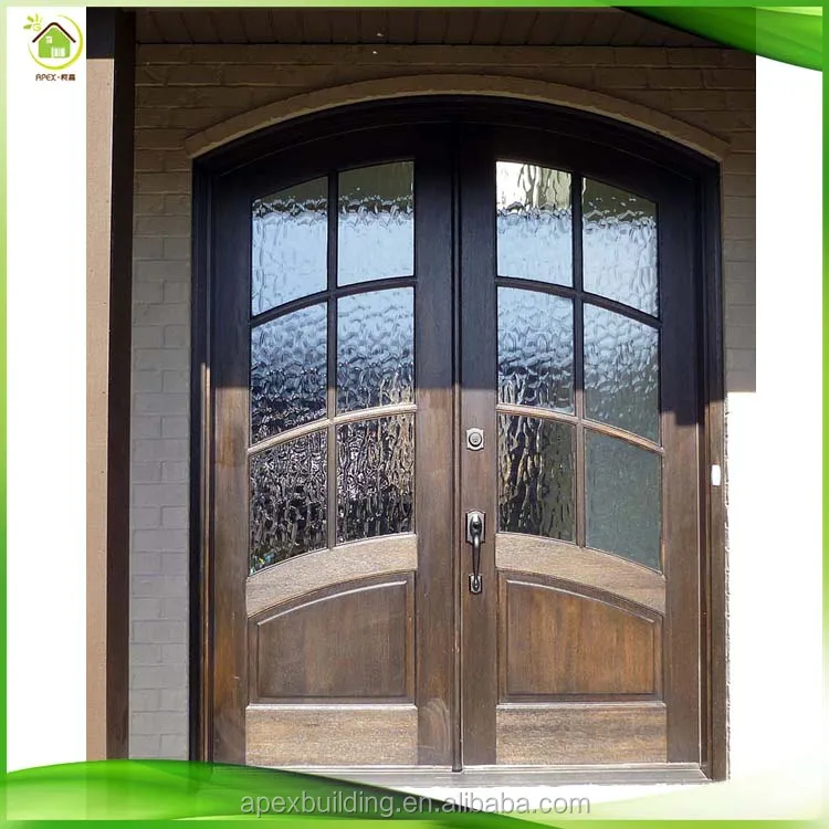Teak raw wood main door design entrance doors with iron grill